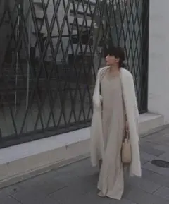 【ETRE TOKYO】コットンリネンスクエアネックOP