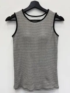 LOWRYS FARM カップ付き リブボーダータンクトップ F 白黒のサムネイル