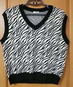 C・O・L・Z・A　ゼブラ柄ベスト Vネック