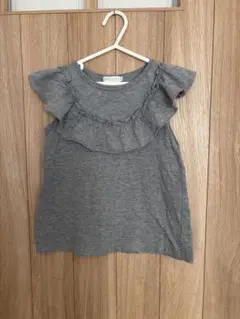 earth music&ecology キッズ フリル半袖Tシャツ 120グレーのサムネイル