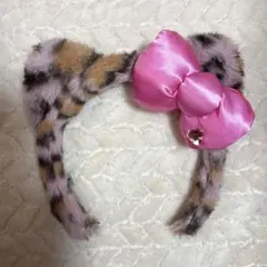 USJ ハローキティ ヒョウ柄カチューシャ ピンクリボン