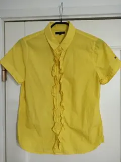 美品✦TommyHilfigerトミーヒルフィガー　フリル半袖シャツM　イエロー