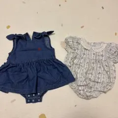 バースデイ　しまむら　juo ロンパース 2枚セット 80