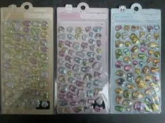 3Dレリーフクリスタルシール ぽっこりシール3種類セット