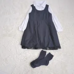 キッズ120サイズ喪服フォーマルドレス3点セット 靴下付きコムサ女の子