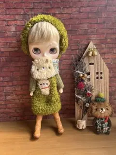 251116ネオブライス ★黄緑くまマフラーセット★くま太郎