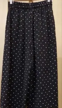 ドット柄 ワイドパンツ
