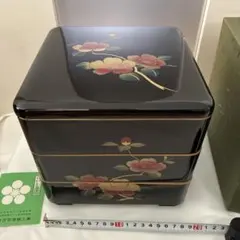 山中塗　百万石漆器 三段重箱 椿蒔絵 漆器