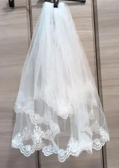 ウェディングベール ホワイト レース チュール 使用済み