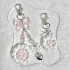 【No.422】ビーズキーホルダー 編み物 なるとまき