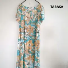 TABASA フラワープリント ロングワンピース日本製