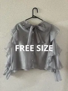 ems excite ♡2way袖ビジューブラウス フリーサイズ♡