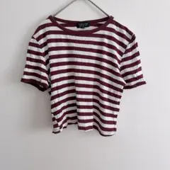 【TOPSHOP 】ボーダー Tシャツ クルーネック 半袖 L 海外古着
