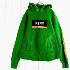 ヴィンテージ ロゴ パーカー 【S】プルオーバー グリーン フーディーのサムネイル