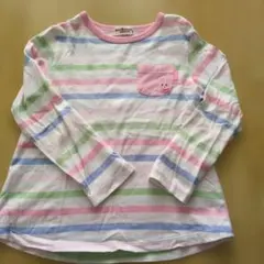 Hot Biscuits ストライプ 長袖Tシャツ100cm