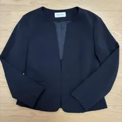 【美品】GLOBAL WORK ノーカラージャケット ネイビー Mのサムネイル