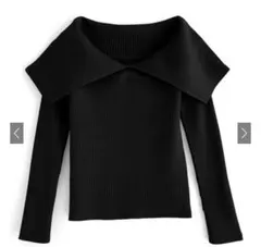 ⭐︎美品⭐︎GRL ビッグカラーオフショルダーニットトップス［dr616]