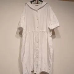 サマンサモスモス SM2 セーラー襟 コットンワンピース オフホワイト 訳あり