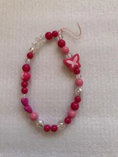 カラフルな蝶モチーフストラップ