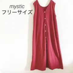 mystic ノースリーブロングワンピース フリー レーヨン ナイロン