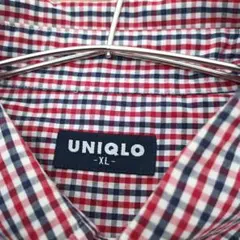 OLD　UNIQLO　オールドユニクロ　Yシャツ　ギンガムチェック　赤✕黒