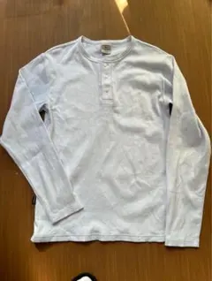AVIREX U.S.A. ホワイトヘンリーネック長袖シャツ Lサーマル