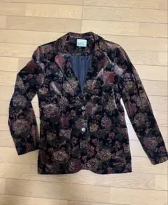 70's USビンテージ　花柄ベロアジャケット