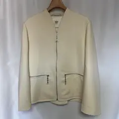 未使用品 HERMES シェーヌダンクル ノーカラー ジャケット 34 ホワイトのサムネイル