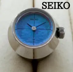 SEIKOセイコー不動品、リングウォッチシルバー_ブルー・青文字盤_462