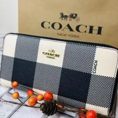 【新品】coach コーチ長財布　チェック柄