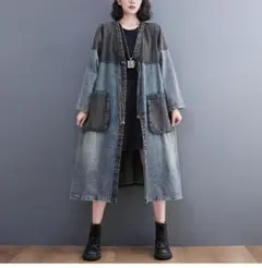デニム　ワンピース　シャツ　大きいサイズ レディース 春　秋冬　 新品 長袖