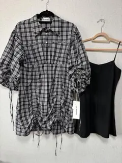 リリーブラウン　マルチウェイドロストミニワンピース　インナー付き　チェック柄