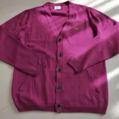少し訳あり！LACOSTE マゼンタ カーディガン サイズ4#34