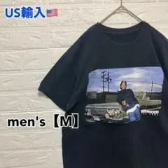 ●T557【US輸入】 プリント Tシャツ ブラック系 men's【M】