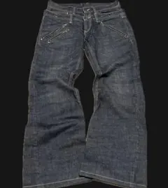 大本命✨新品・ワイドデザインデニム・elev・カーブパンツ・Мサイズ 