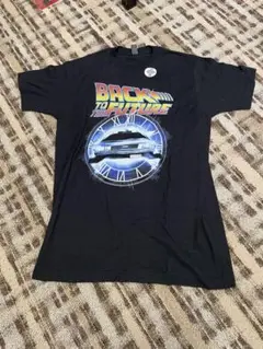 バック・トゥ・ザ・フューチャー ブラックTシャツ S デロリアン