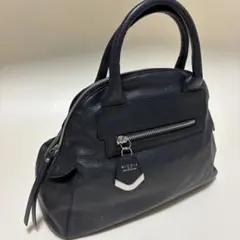 【美品】NICOLI レザー トートバッグ チャーム ブラック 肩がけ