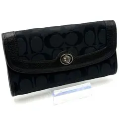 コーチ COACH シグネチャー 長財布 お札入れ ブラック