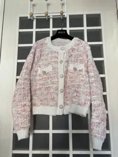 ピンク・ホワイト カーディガン　パステルカラー