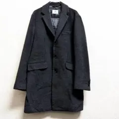 BEAMS HEART チェスターコート 48 ダークグレー イタリア製ウール
