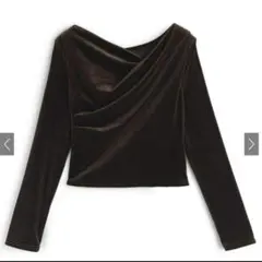 grl ベロアドレープトップス[dk1551] ブラウン