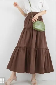 【美品】ティアードロングスカート[k8985a]