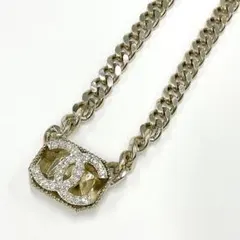 シャネル ココマーク ネックレス ラインストーン ゴールド