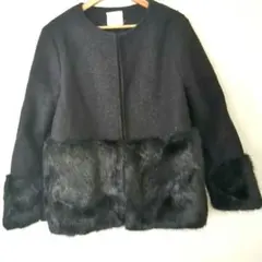 jiji ジジ リアルフォックスファー ショートコート ジャケット グレー 