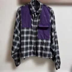 elephant tribal fabrics オンブレーチェック ネルシャツ