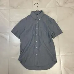【無印良品】半袖シャツ S ブルーグレー 綿100% ボタンダウン 美品 清潔感