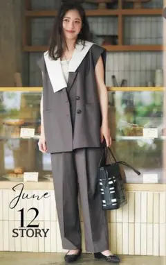ella_selectshop　twill sailor gilet