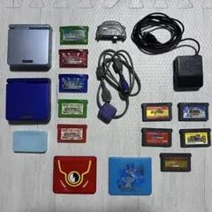 ゲームボーイアドバンスSP本体×2 GBAポケモン5本セット 充電器通信ケーブル