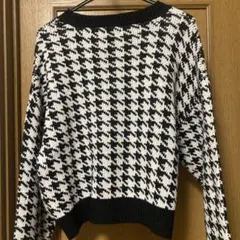 OLIVE des OLIVE 千鳥格子 長袖 ニット セーター