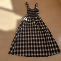 チェック柄キャミワンピース